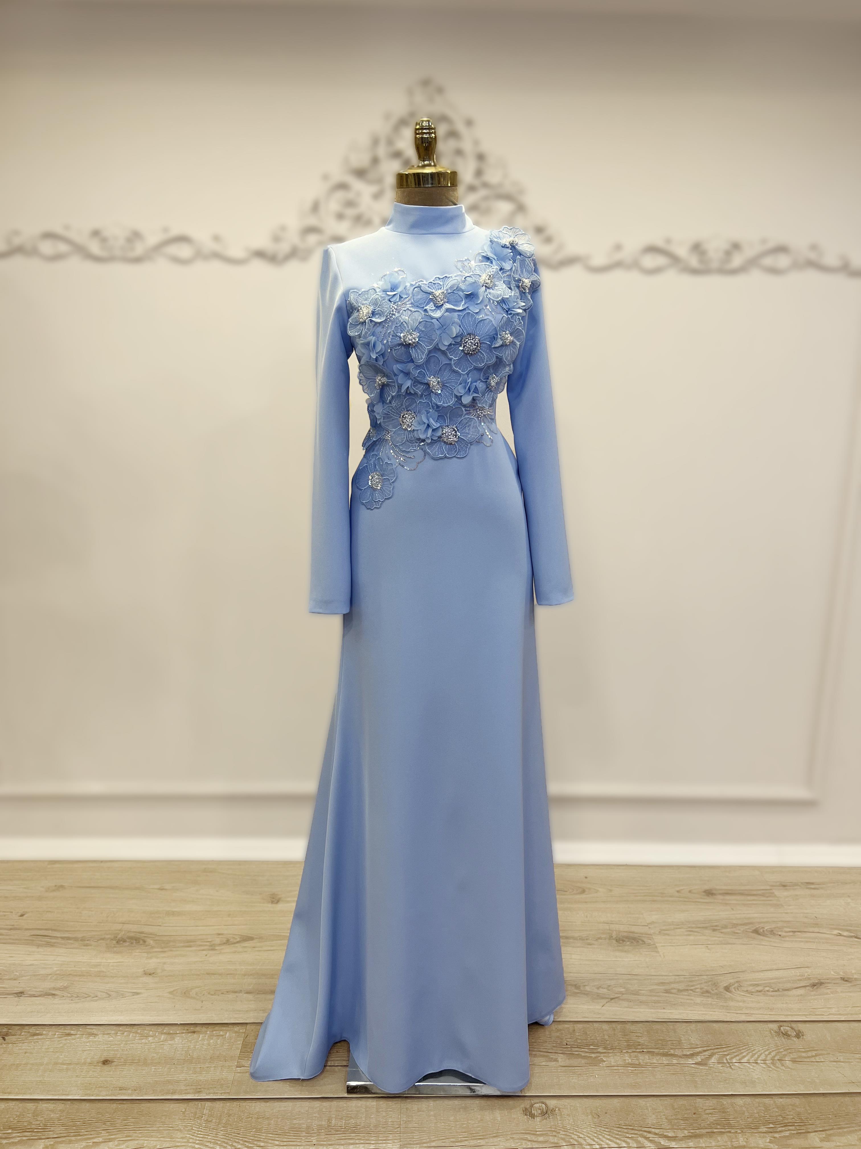 Flowers Abiye Bebe Mavi