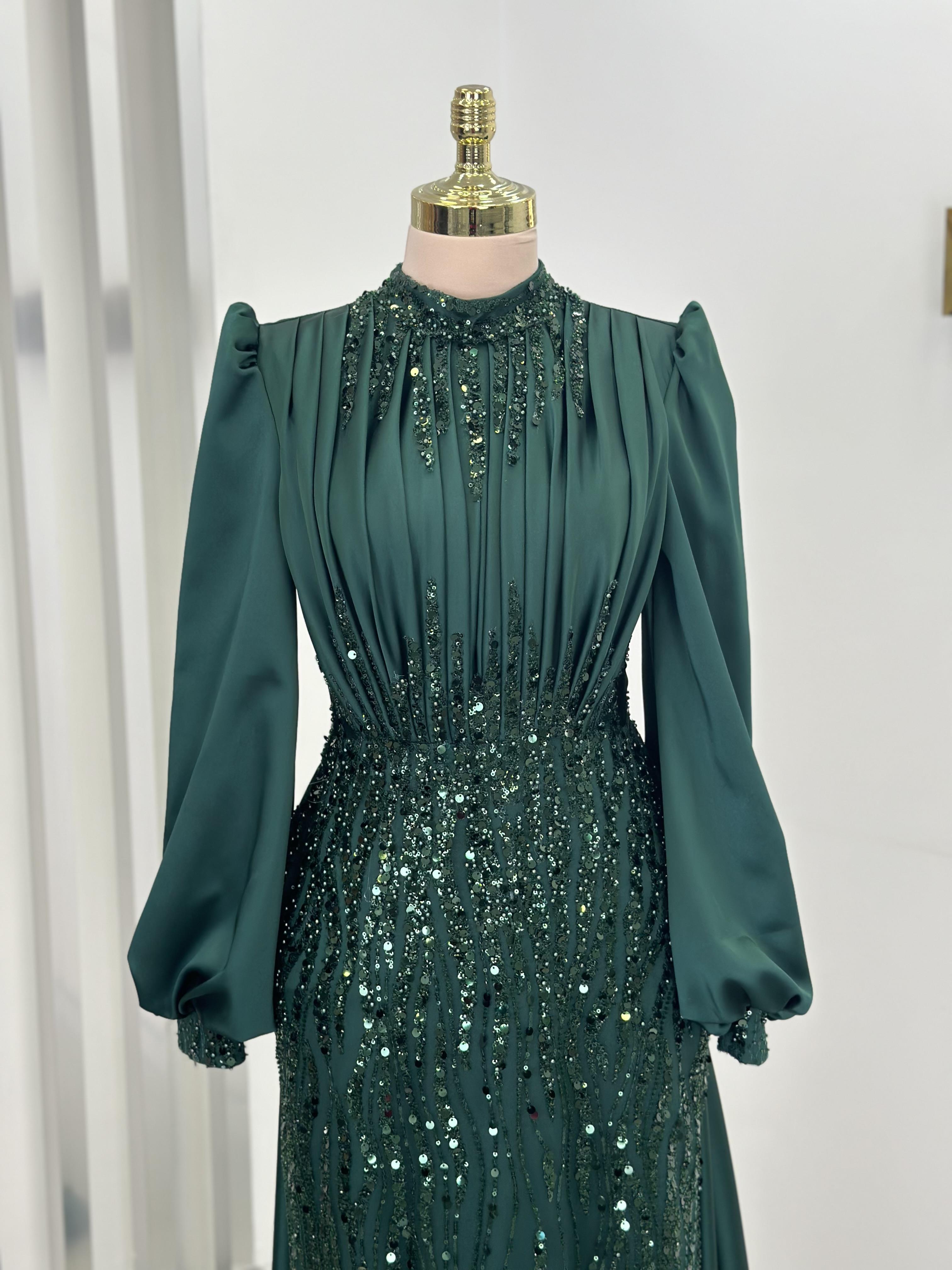 İncilay Evening Dress Emerald