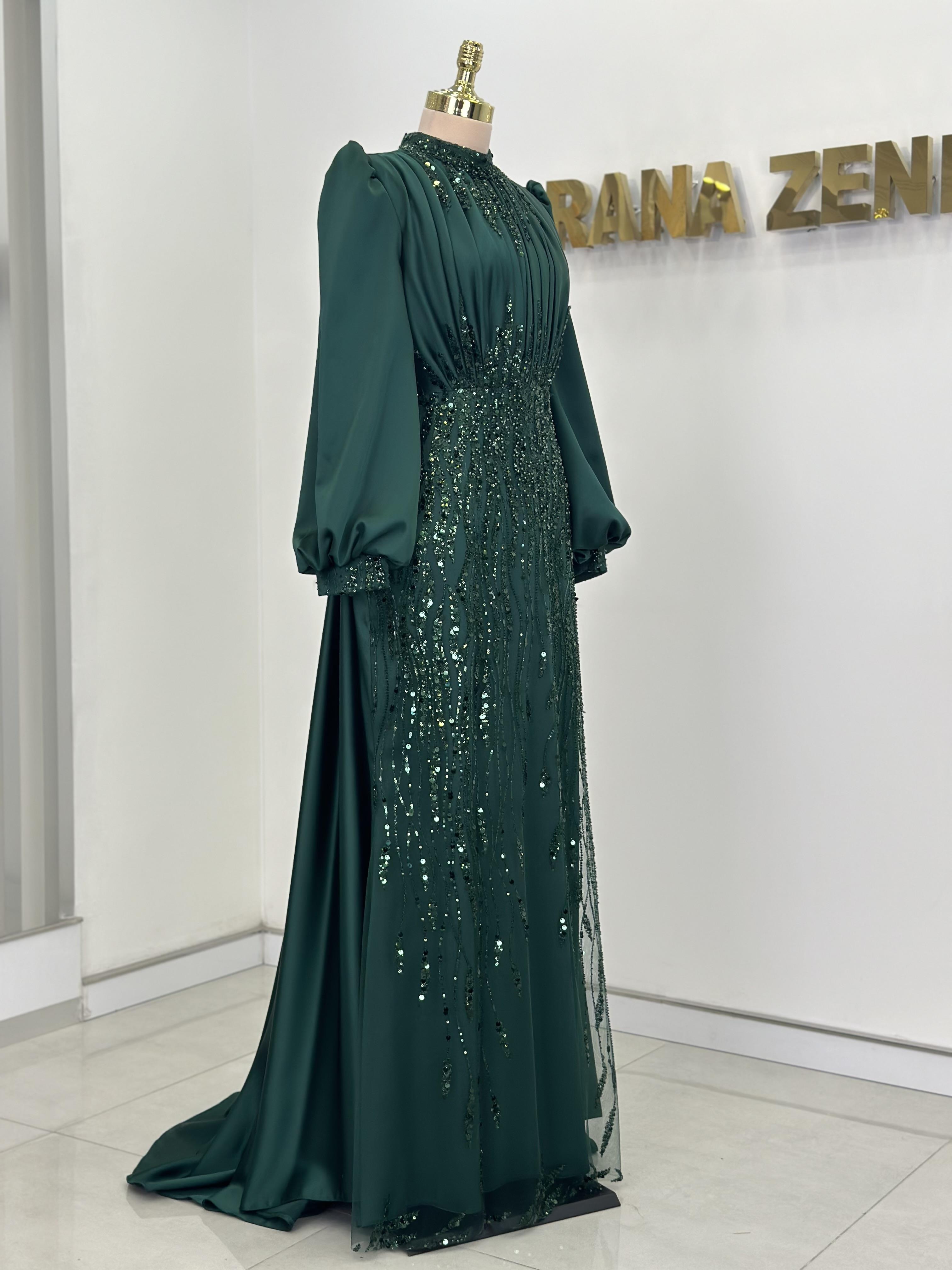 İncilay Evening Dress Emerald