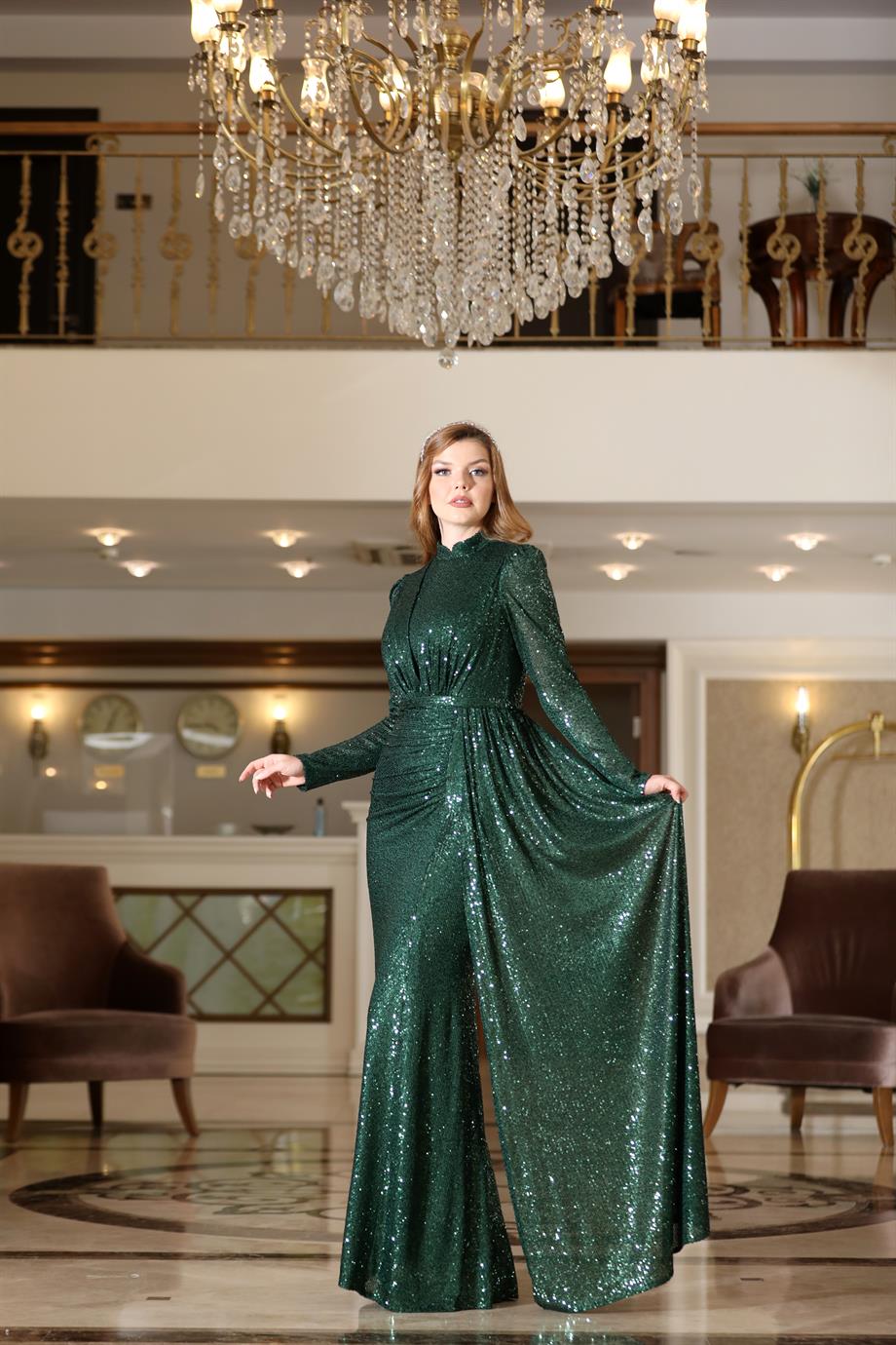 Işıl Evening Dress Emerald