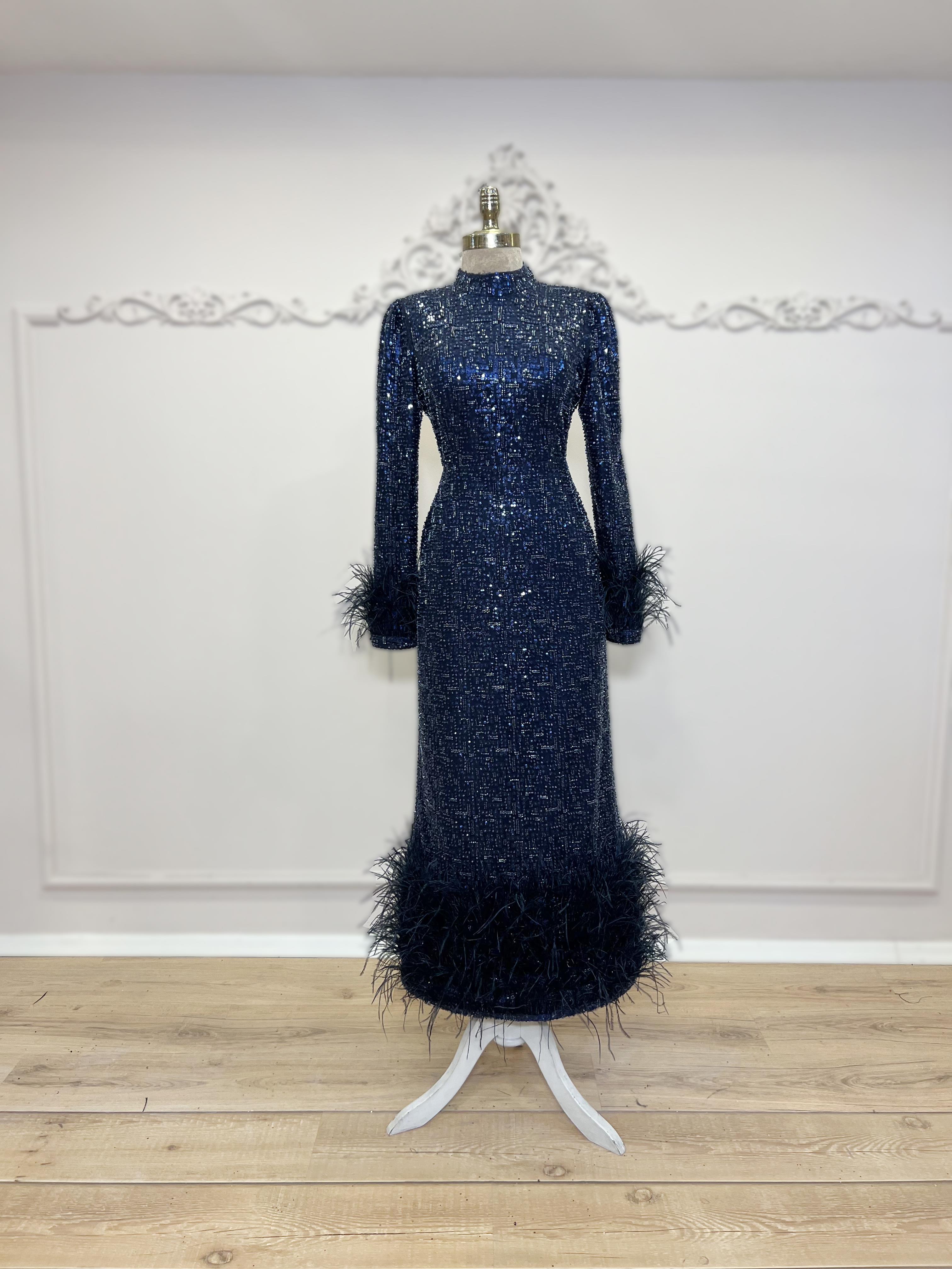 Leyna Evening Dress Navy Blue