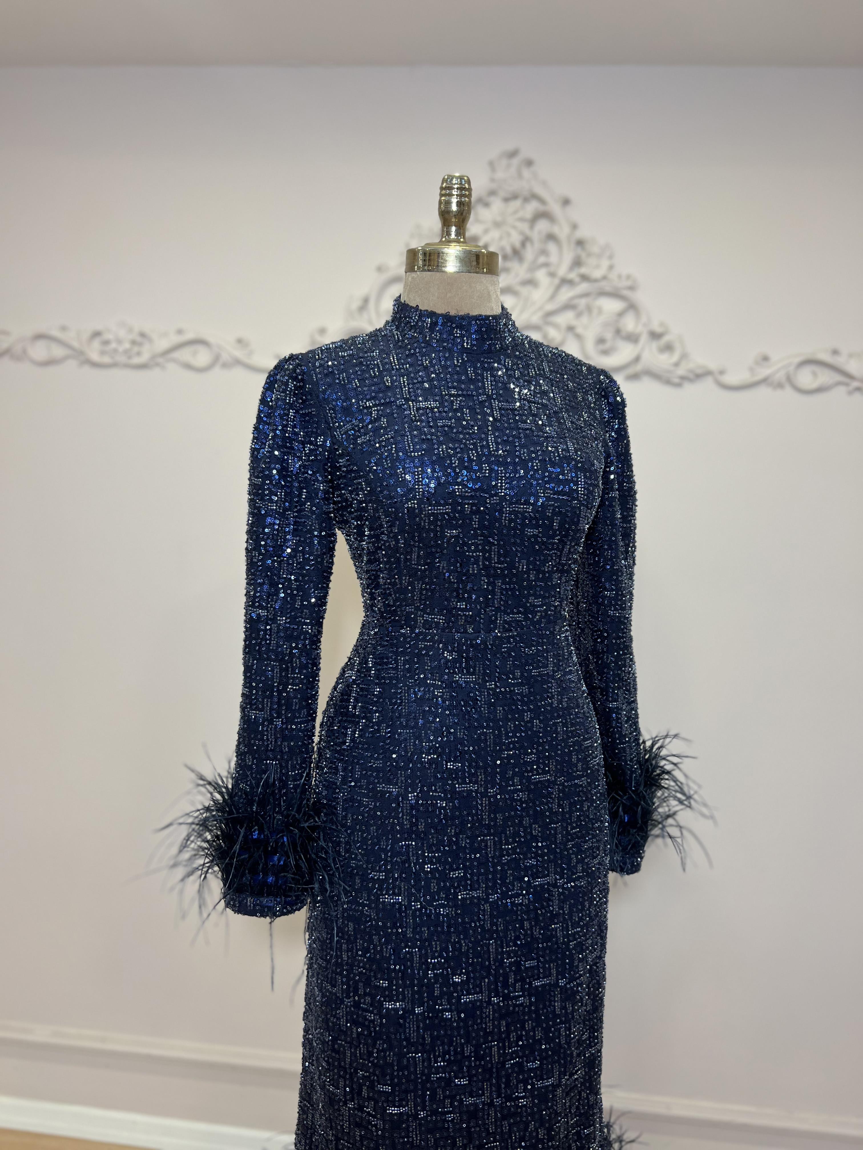 Leyna Evening Dress Navy Blue
