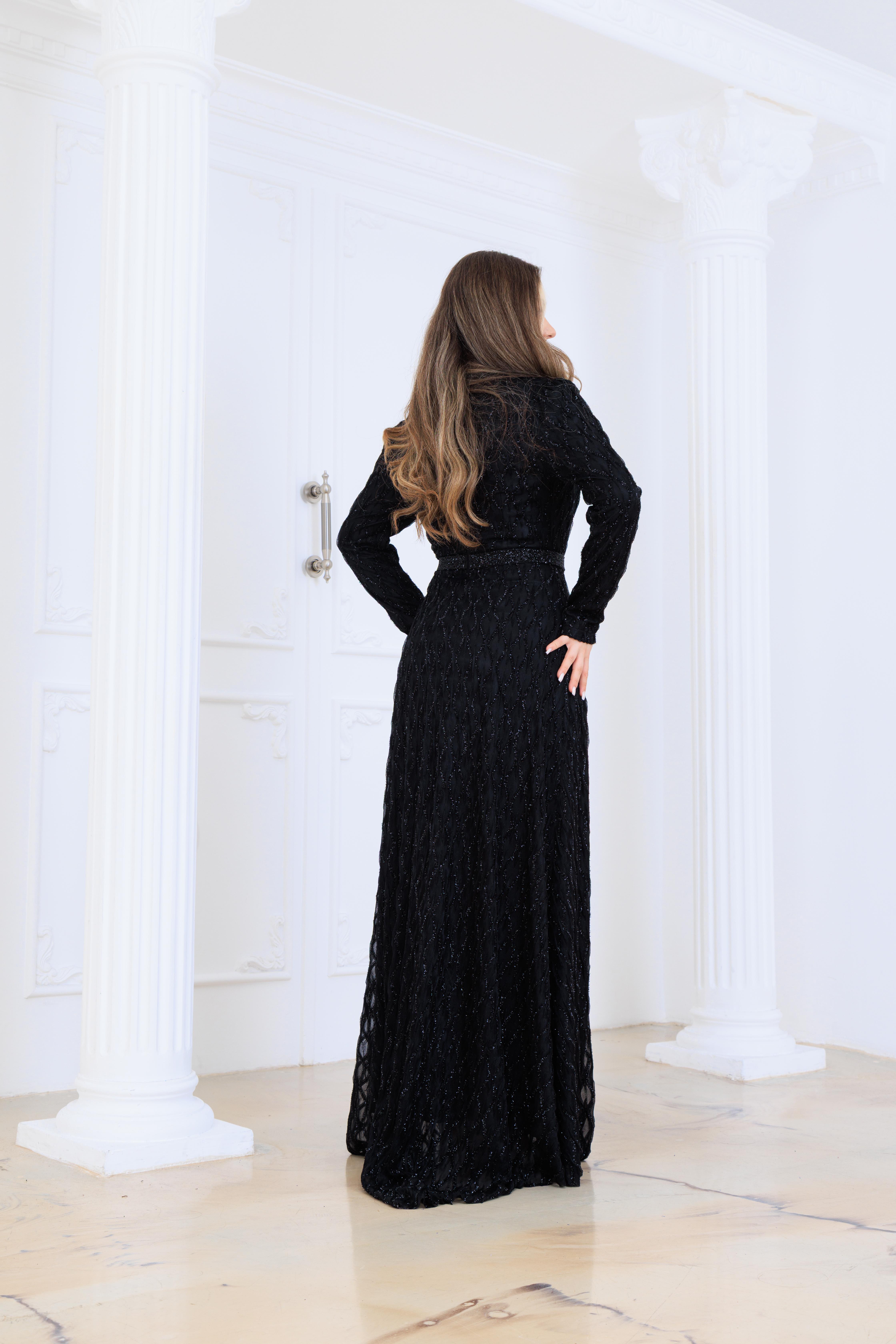 Lina Dantel Abiye Siyah