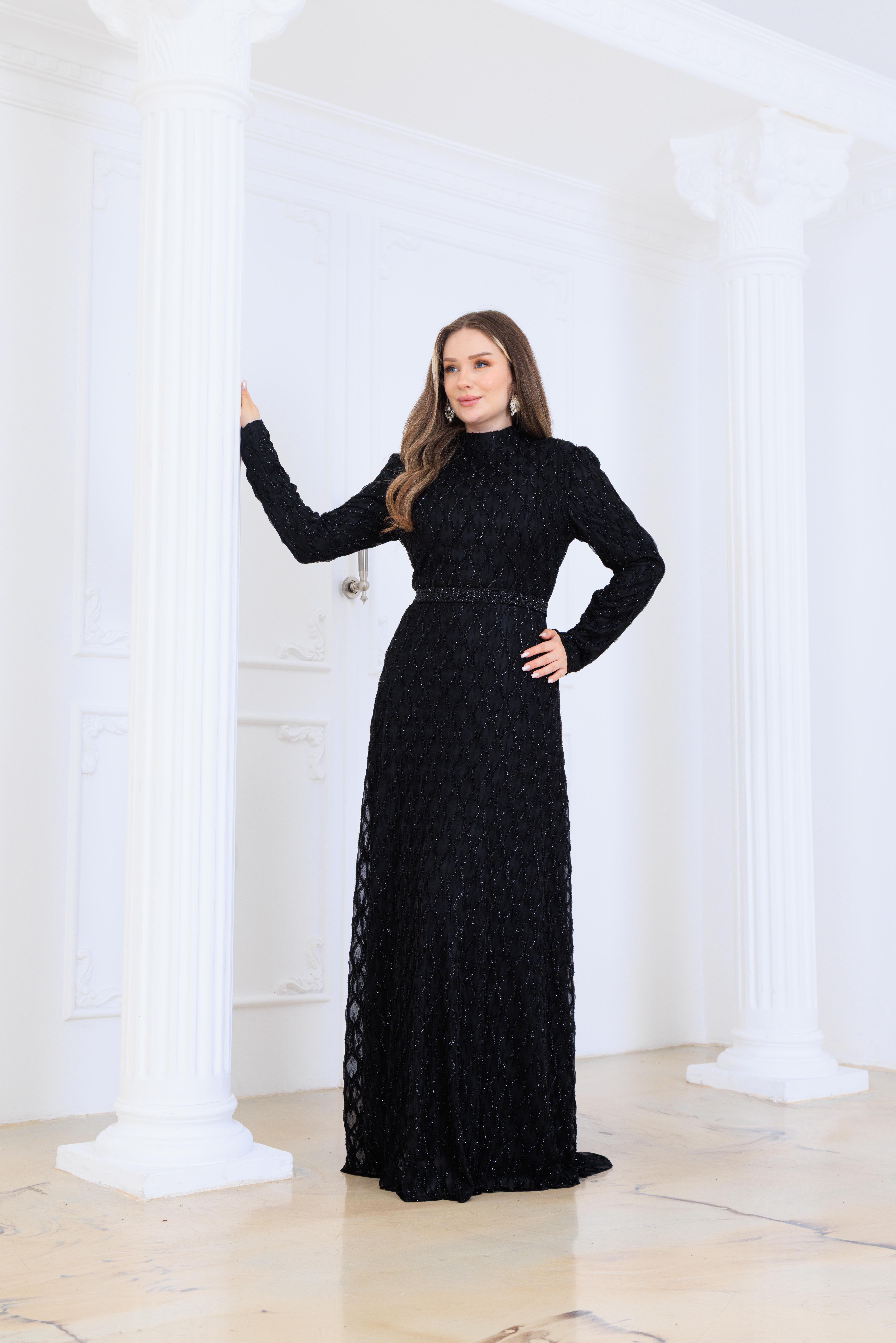 Lina Dantel Abiye Siyah