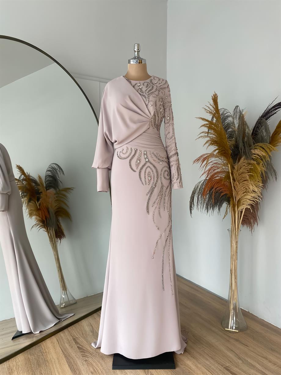 Oylum Evening Dress Powder