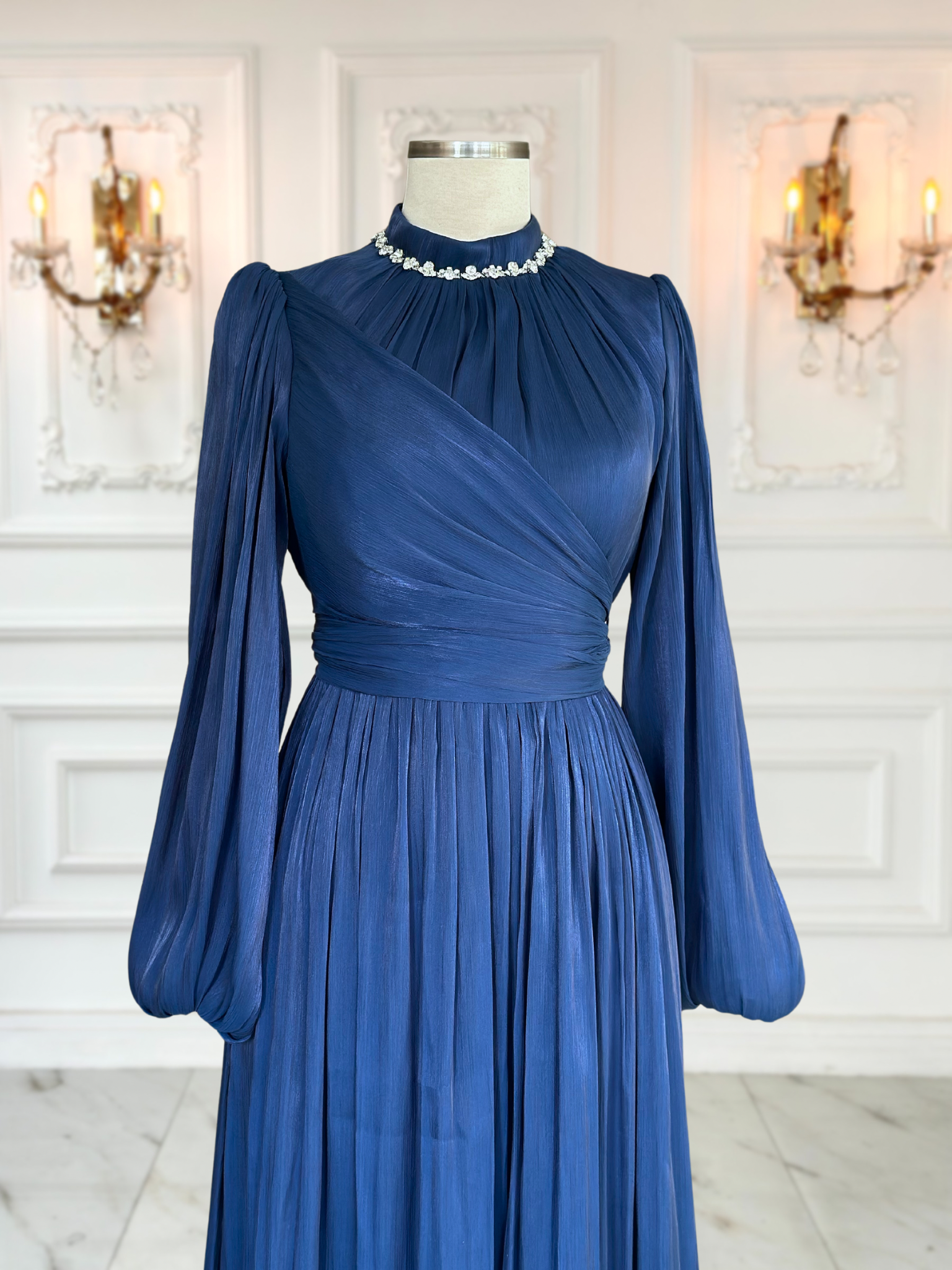 Pelin Tesettür Abiye Lacivert