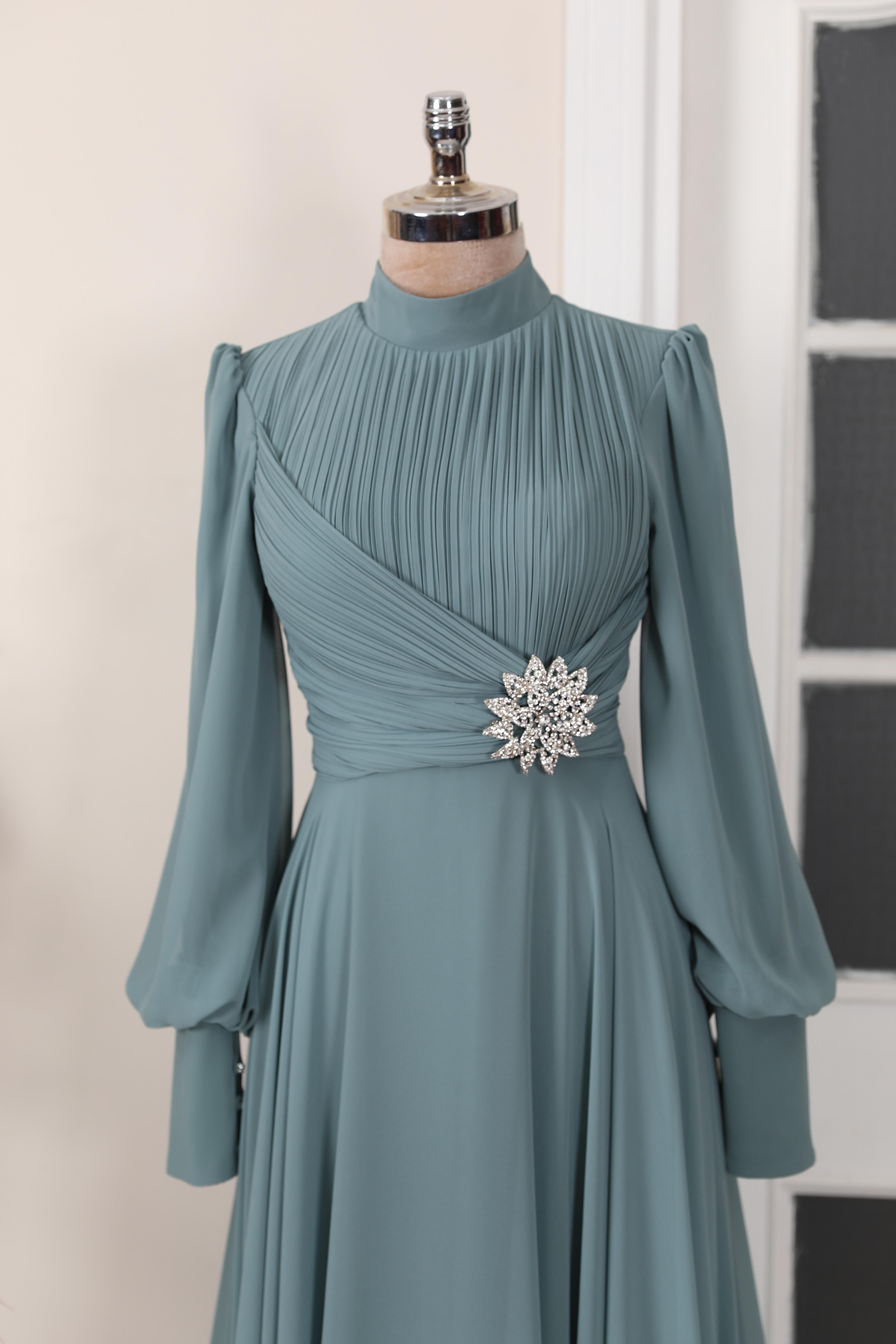 Sena Evening Dress Mint Green
