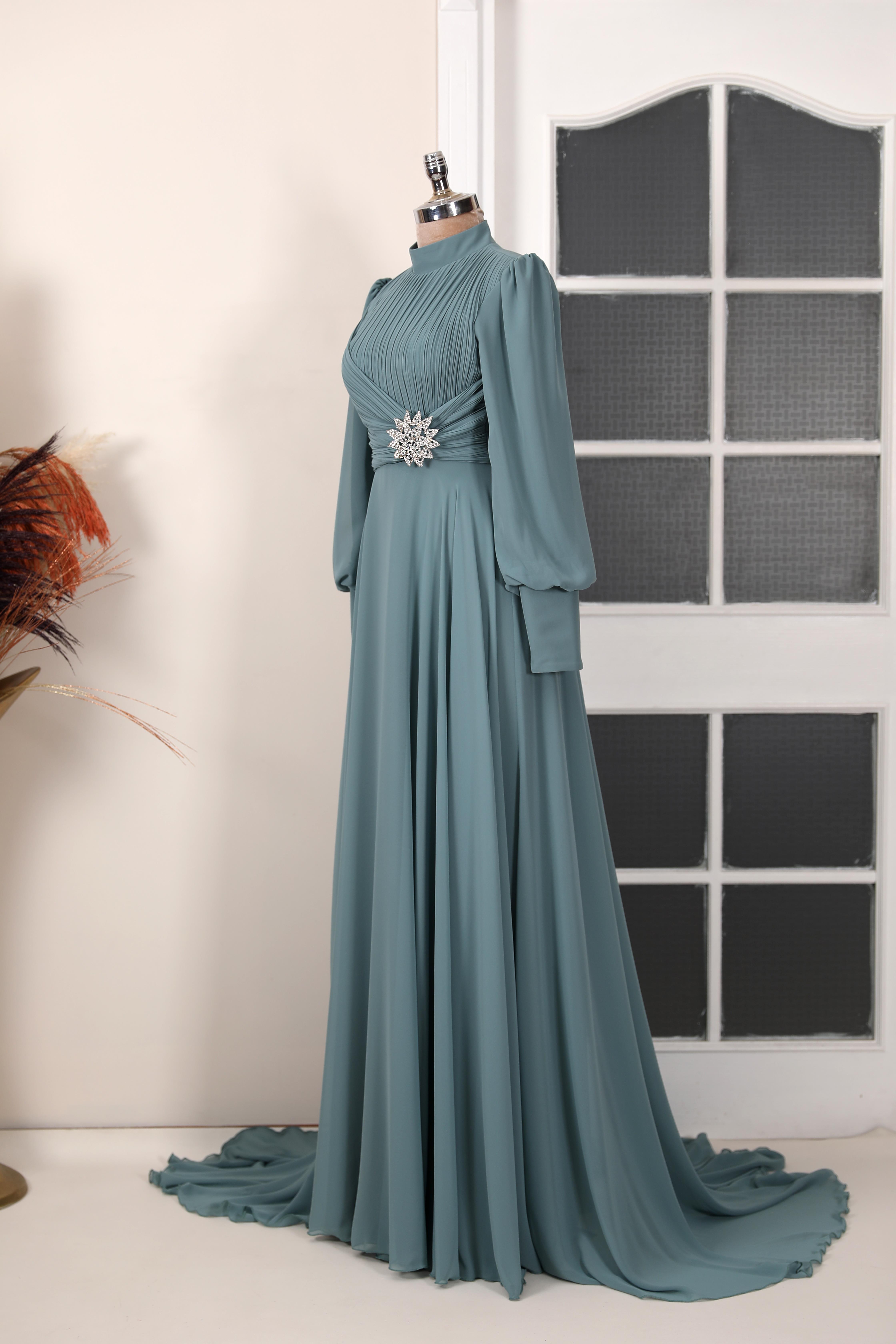 Sena Evening Dress Mint Green