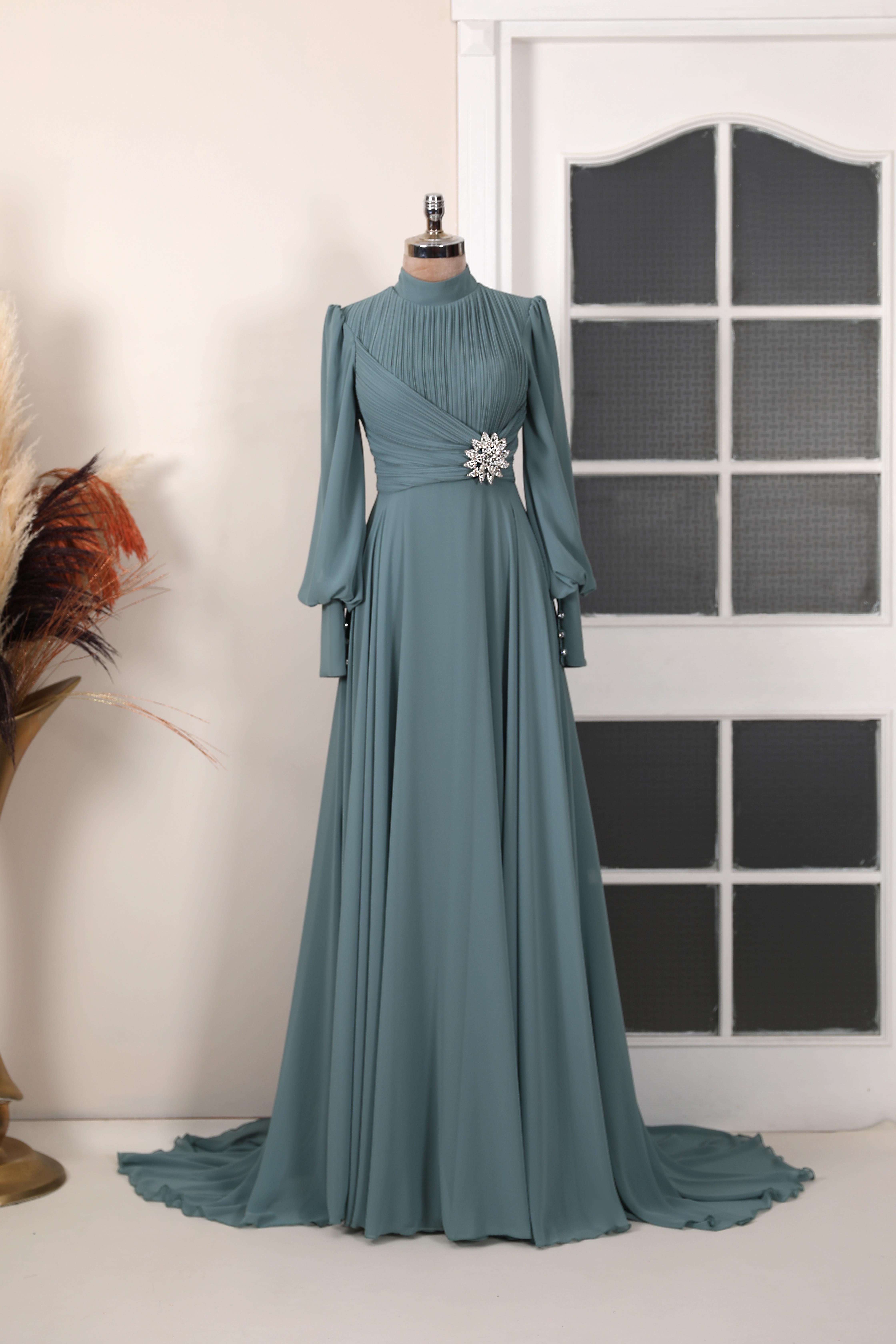 Sena Evening Dress Mint Green
