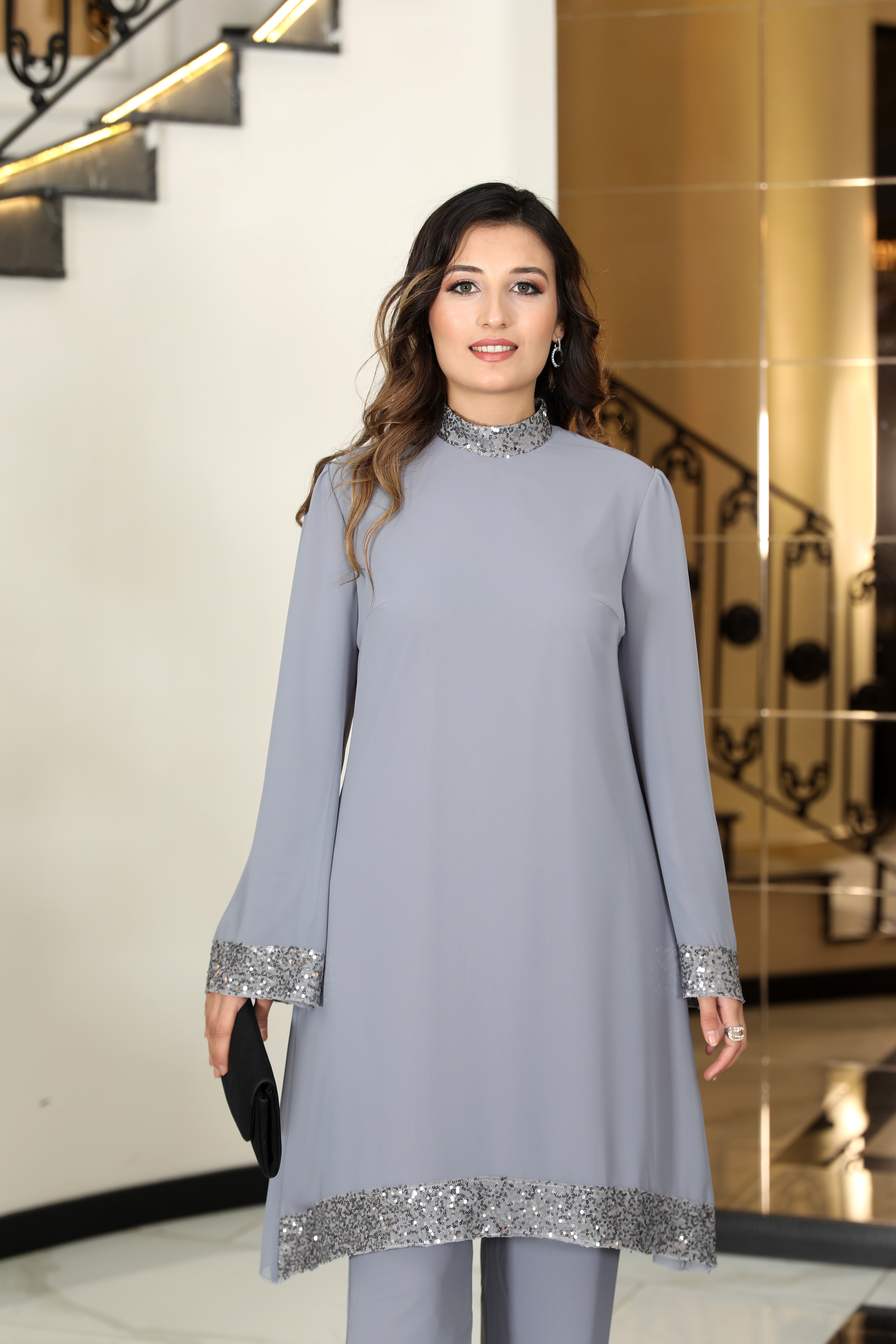 Umay Şifon Kumaş Pantolon İkili Takım 