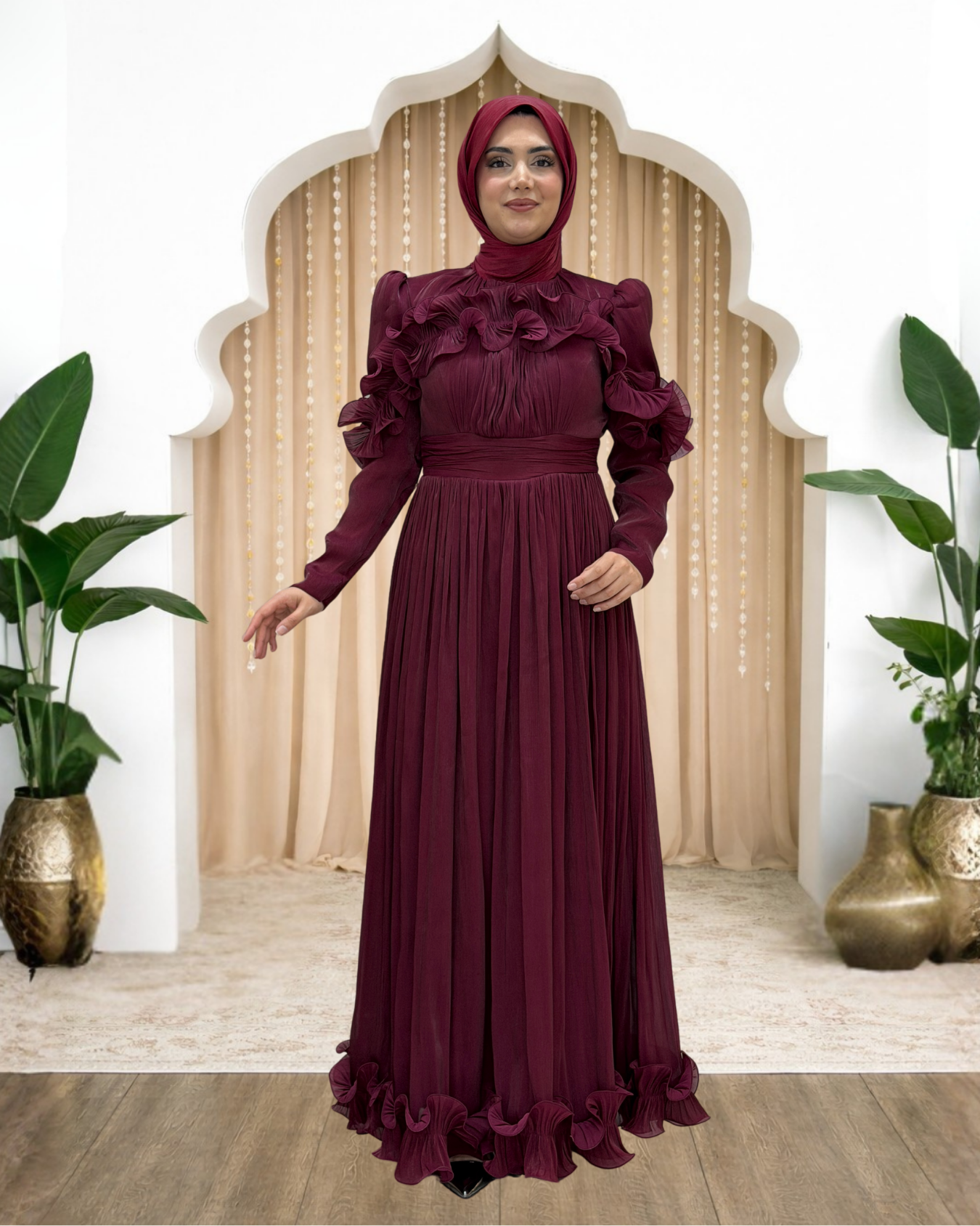 Yeliz Abiye Bordo