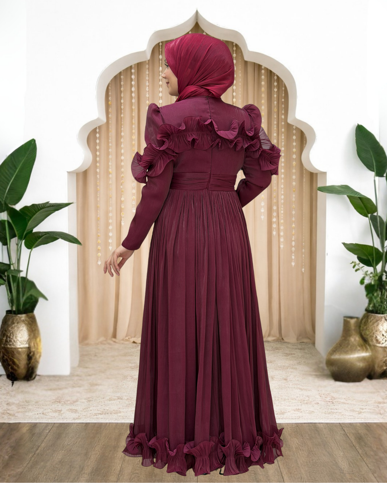 Yeliz Abiye Bordo