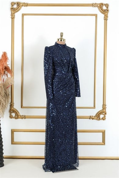 Ahenk Tesettür Abiye Lacivert