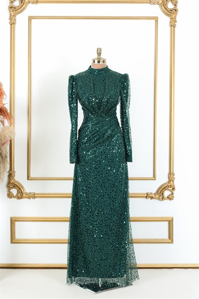 Ahenk Tesettür Abiye Zümrüt