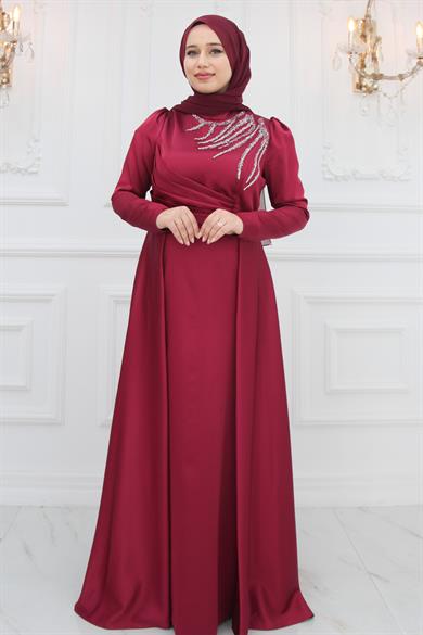 Berceste abiye bordo