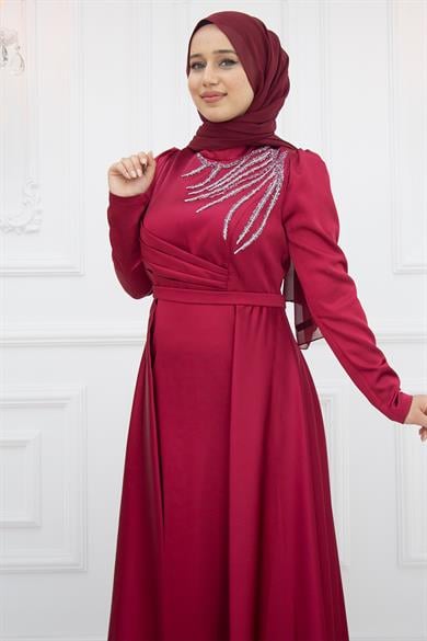 Berceste abiye bordo