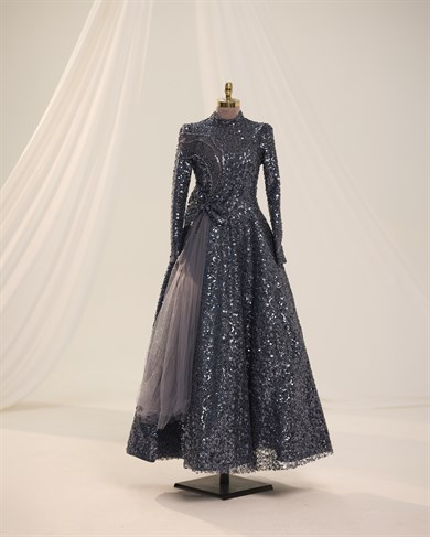 Bukle Abiye Antrasit