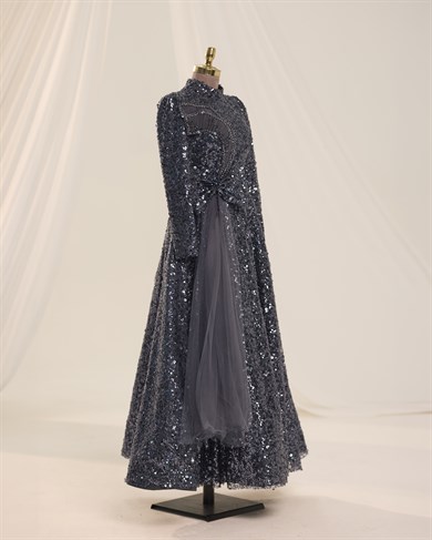 Bukle Abiye Antrasit