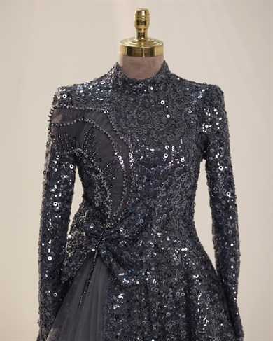 Bukle Abiye Antrasit