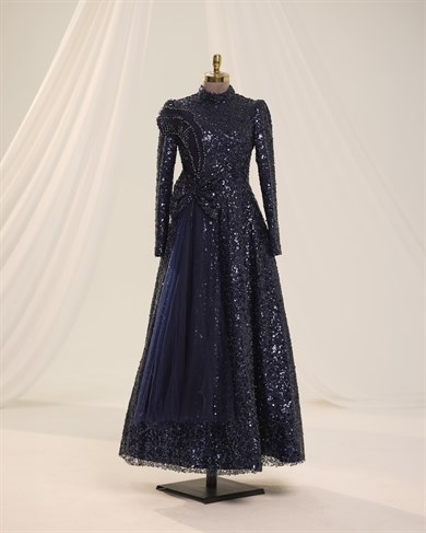 Bukle Abiye Lacivert