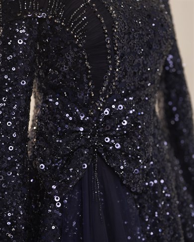 Bukle Abiye Lacivert