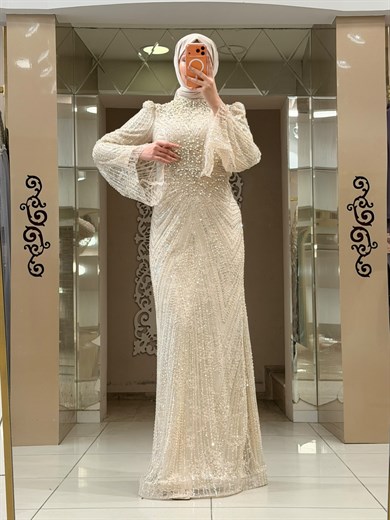Diamond Abiye Bej