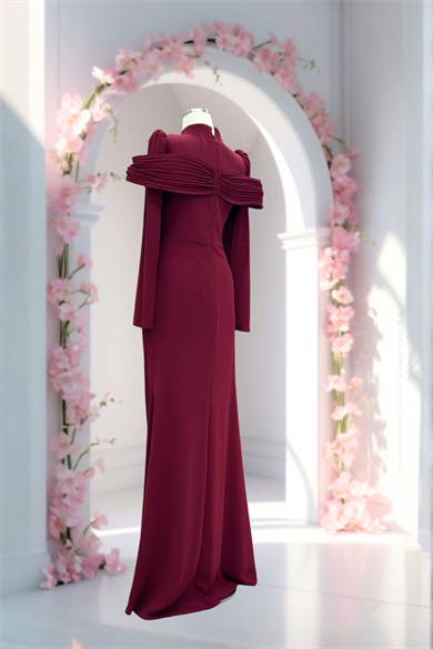 Dila Krep Abiye Bordo