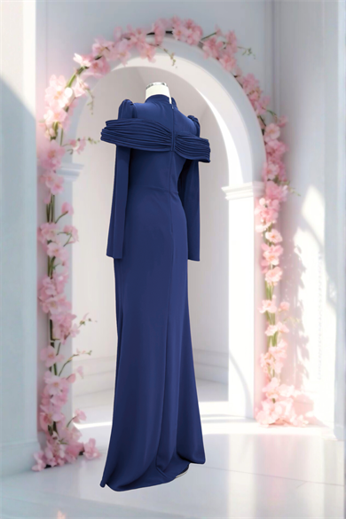 Dila Krep Abiye Lacivert