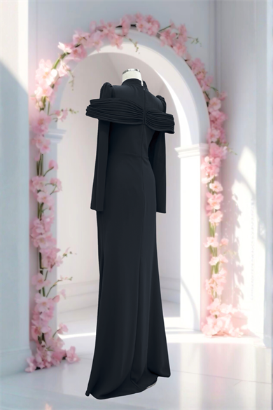 Dila Krep Abiye Siyah