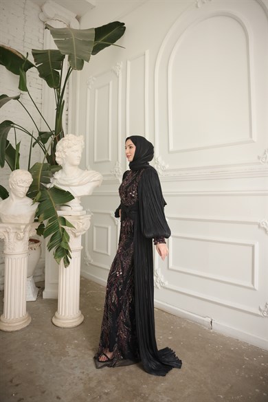 Duru Abiye Siyah-Bordo