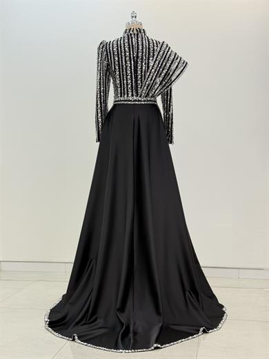 Elegance Abiye Siyah Gümüş