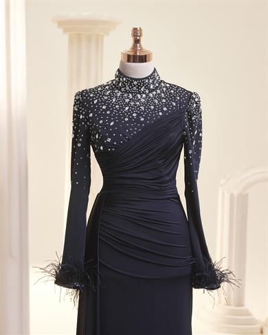 Elmas Abiye Lacivert 