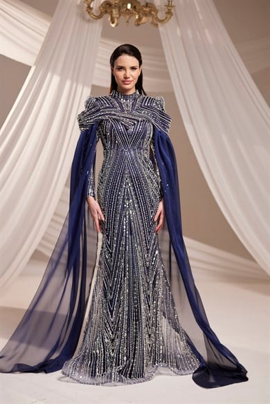 Elmas Abiye Lacivert