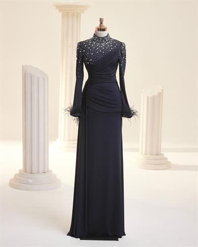 Elmas Abiye Lacivert 