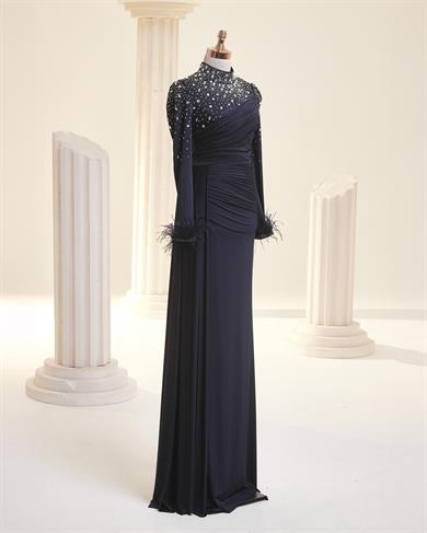 Elmas Abiye Lacivert 