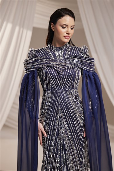 Elmas Abiye Lacivert