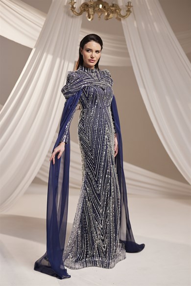 Elmas Abiye Lacivert