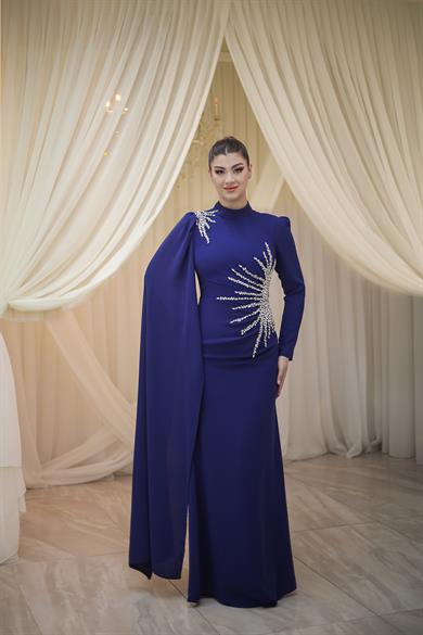 Güneş Abiye Taş İşlemeli Saks 