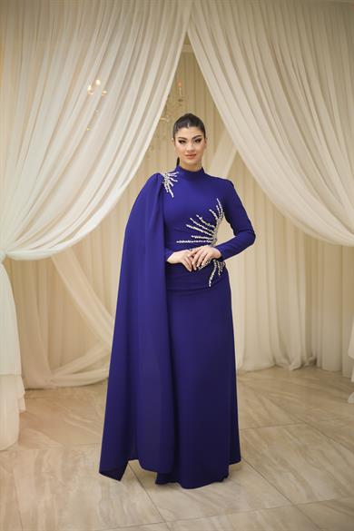 Güneş Abiye Taş İşlemeli Saks 