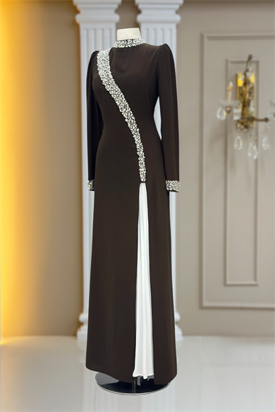 İnci Abiye Kahverengi