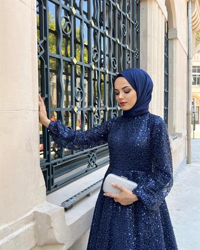 İnci Abiye Lacivert