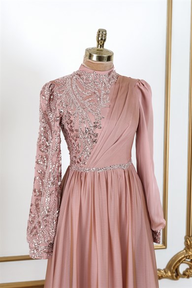 Irmak Tesettür Abiye Pudra 