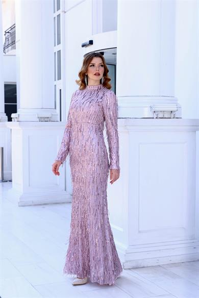 Işıltı Abiye Lila