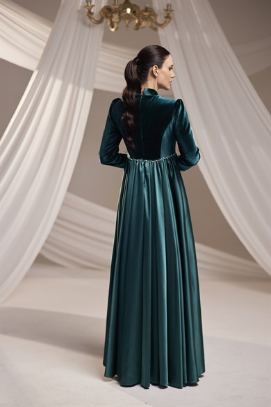 Kadife Abiye Zümrüt