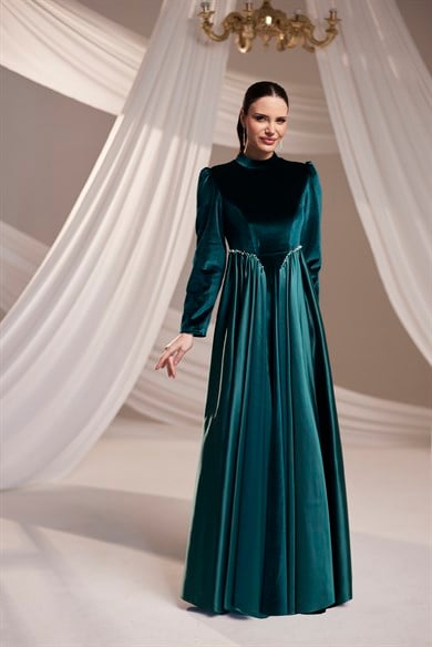 Kadife Abiye Zümrüt