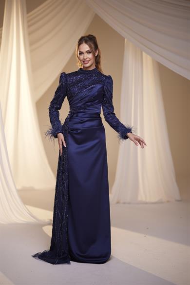 Kamelya Abiye Lacivert