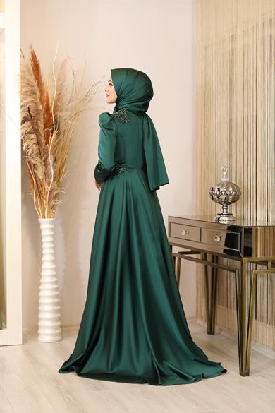 Karaca Tesettür Abiye Zümrüt