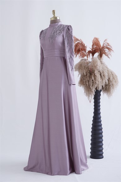 Kırlangıç Tesettür Abiye Lila