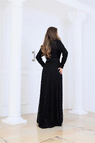 Lina Dantel Abiye Siyah