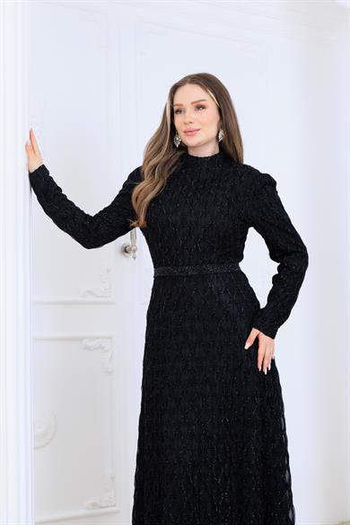 Lina Dantel Abiye Siyah